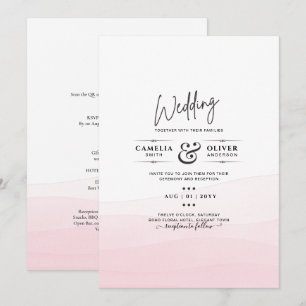 Convite de Casamento Rosa Ombre Gelado