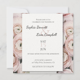 Convite de casamento rosa para flores modernas