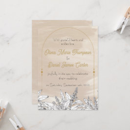 Convite de Casamento Rosa Pastel
