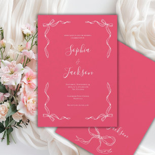 Convite de Casamento Rosa Pétala Rosa Vintage Fran