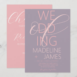 Convite de Casamento Rosa Plum Muted Tipo ELEGANT