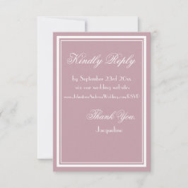 Convite de Casamento Rosa Po dusty com lindo Scrip
