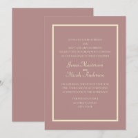 Convite de Casamento Rosa Poeirento Moderno Rosa C