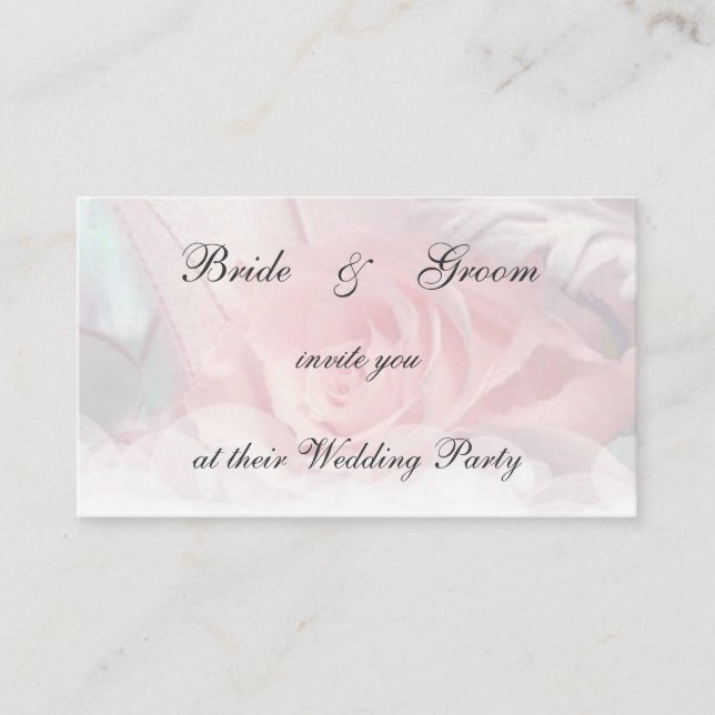 Convite de Casamento Rosa Rosa Suave (Frente)