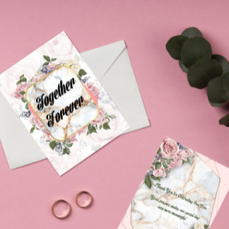 Convite de Casamento Rosa Together Forever Pink |