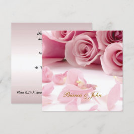 Convite de Casamento Rosas Cor-de-Rosa Elegante