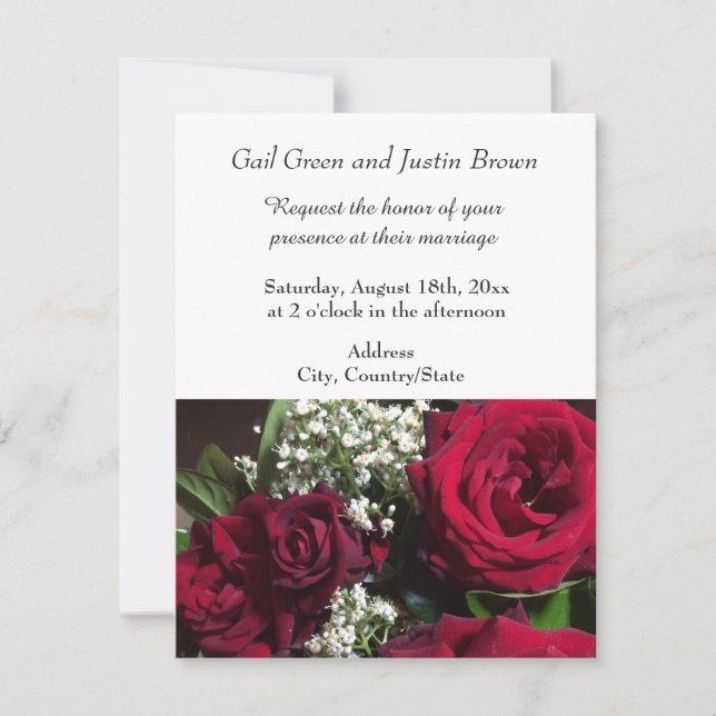 Convite de Casamento Rosas de Jardim (Frente)