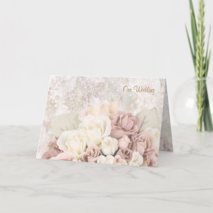 Convite de casamento - rosas de rosca-branca-creme