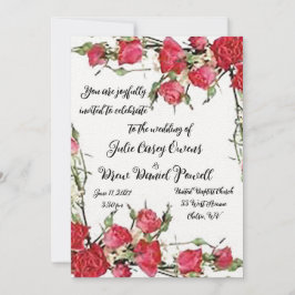 Convite de Casamento Rosas São Vermelhas