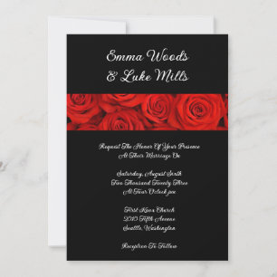 Convite de Casamento Rosas Vermelhas