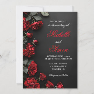 Convite de Casamento Rosas Vermelhas