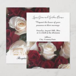 Convite de Casamento Rosas Vermelhas e Brancas