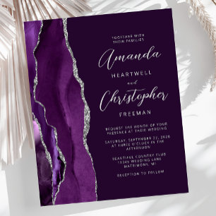 Convite de Casamento Roxo Ágata Orçamento Prata Am