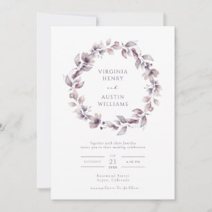 Convite de Casamento Roxo Elegante