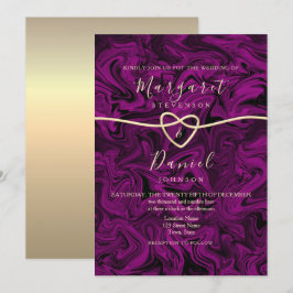 Convite de Casamento Roxo Elegante
