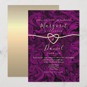 Convite de Casamento Roxo Elegante