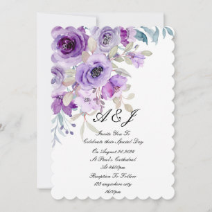 convite de casamento roxo lilás bonito