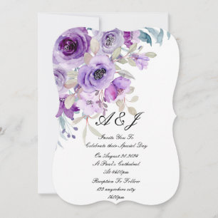convite de casamento roxo lilás bonito