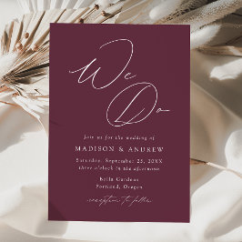 Convite de Casamento Roxo Moderno e Elegante 'Nós 