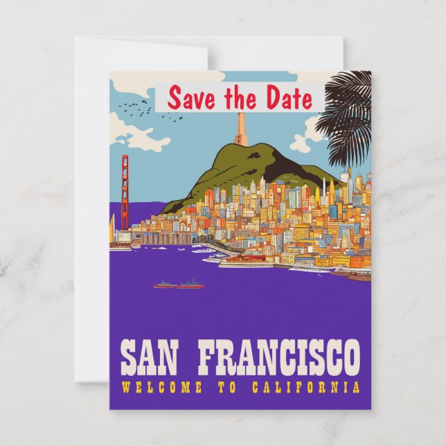 Convite de Casamento Roxo Ponte de São Francisco (Frente)