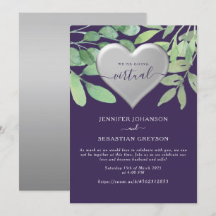 Convite de Casamento Roxo Zoom