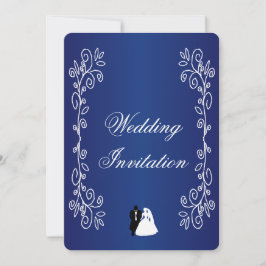 Convite de casamento Royal Blue Bride Groom