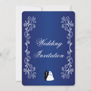 Convite de casamento Royal Blue Bride Groom