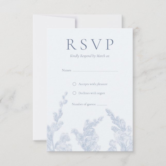 Convite de casamento RSVP Botânico Elegante (Frente)