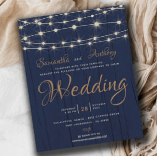 Convite de Casamento RSVP de Luzes da Cadeia de Ma