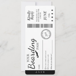 Convite de casamento - RSVP de Passagem de Embarqu