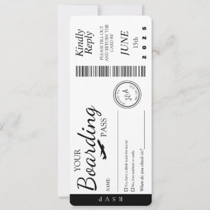 Convite de casamento - RSVP de Passagem de Embarqu