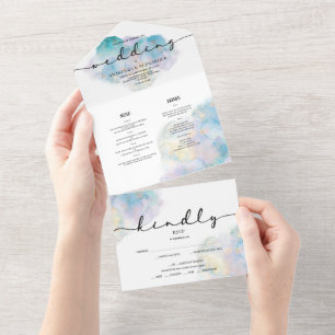 Convite de casamento/rsvp/menu de aquarela. 
