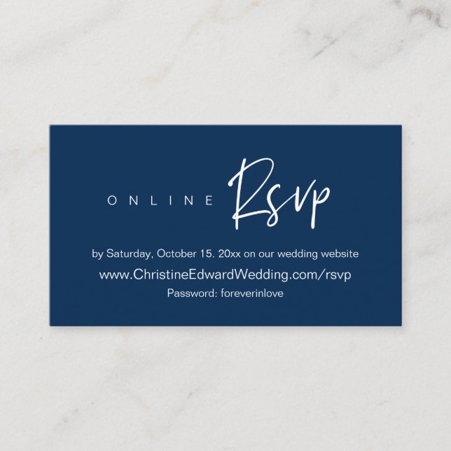 Convite de casamento RSVP online, Cartão casual (Frente)
