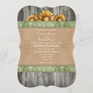 Convite de casamento Russo De Girassol Verde Sage