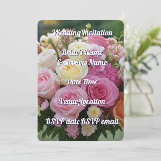 Convite De Casamento Russo Românico Floral Elegant