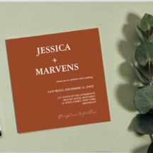 Convite de Casamento Rust Orange Terracotta Rust