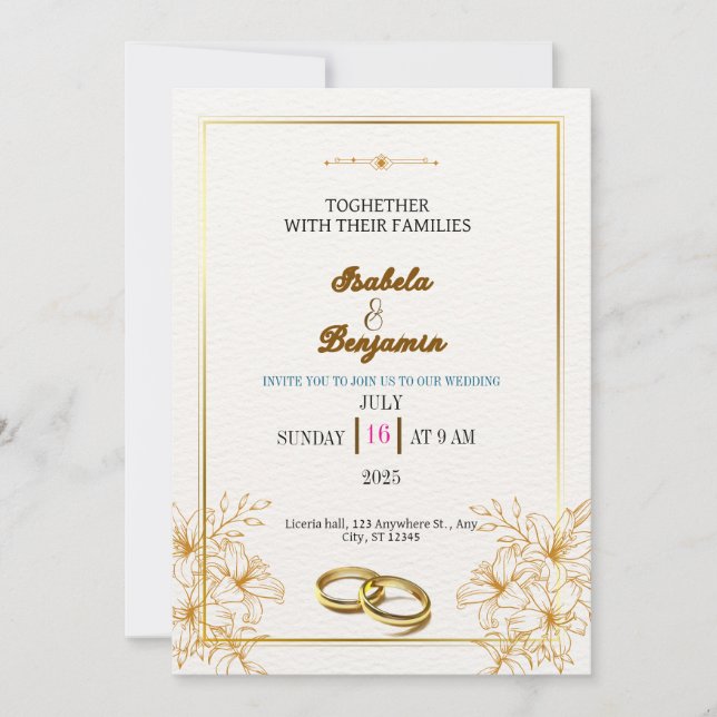 Convite de casamento Rustic Boho (Frente)