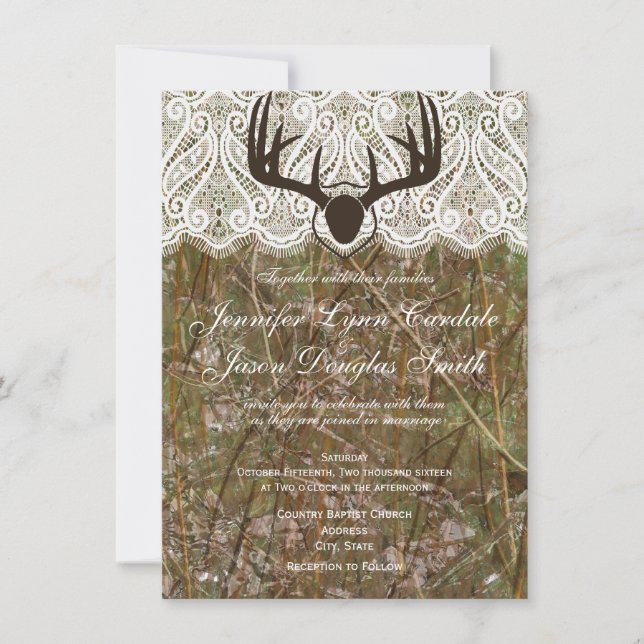 Convite de casamento Rustic Country Camo Hunting A (Frente)