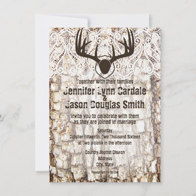 Convite de casamento Rustic Country Camo Hunting A (Frente)