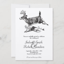Convite de Casamento Rustic Deer Woodland