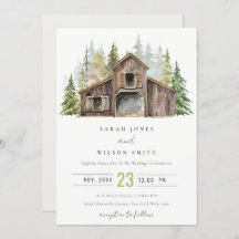 Convite de casamento Rustic Elegant Pine Forest