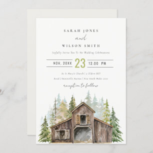 Convite de casamento Rustic Elegant Pine Forest