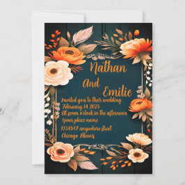 Convite de casamento Rustic Floral