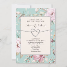 Convite de Casamento Rustic Floral Bege Rosa