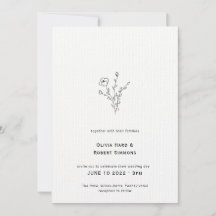 Convite De Casamento Rustic Floral Minimalista
