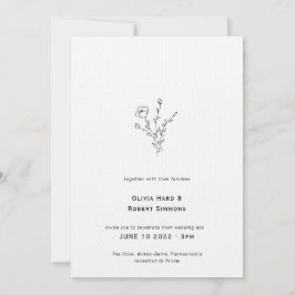 Convite De Casamento Rustic Floral Minimalista