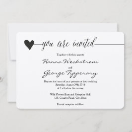 Convite de casamento Rustic Kraft, caligrafia