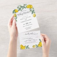 Convite de casamento Rustic Lemons tudo em um