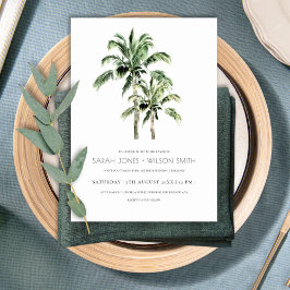 Convite de casamento Rustic Tropical Beach Palm Tr