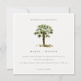 Convite de casamento Rustic Tropical Beach Palm Tr